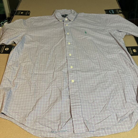 Ralph Lauren Multicolored Shirt, Mens Large Button Up, Classic, Check Grid Plaid - Picture 1 of 15